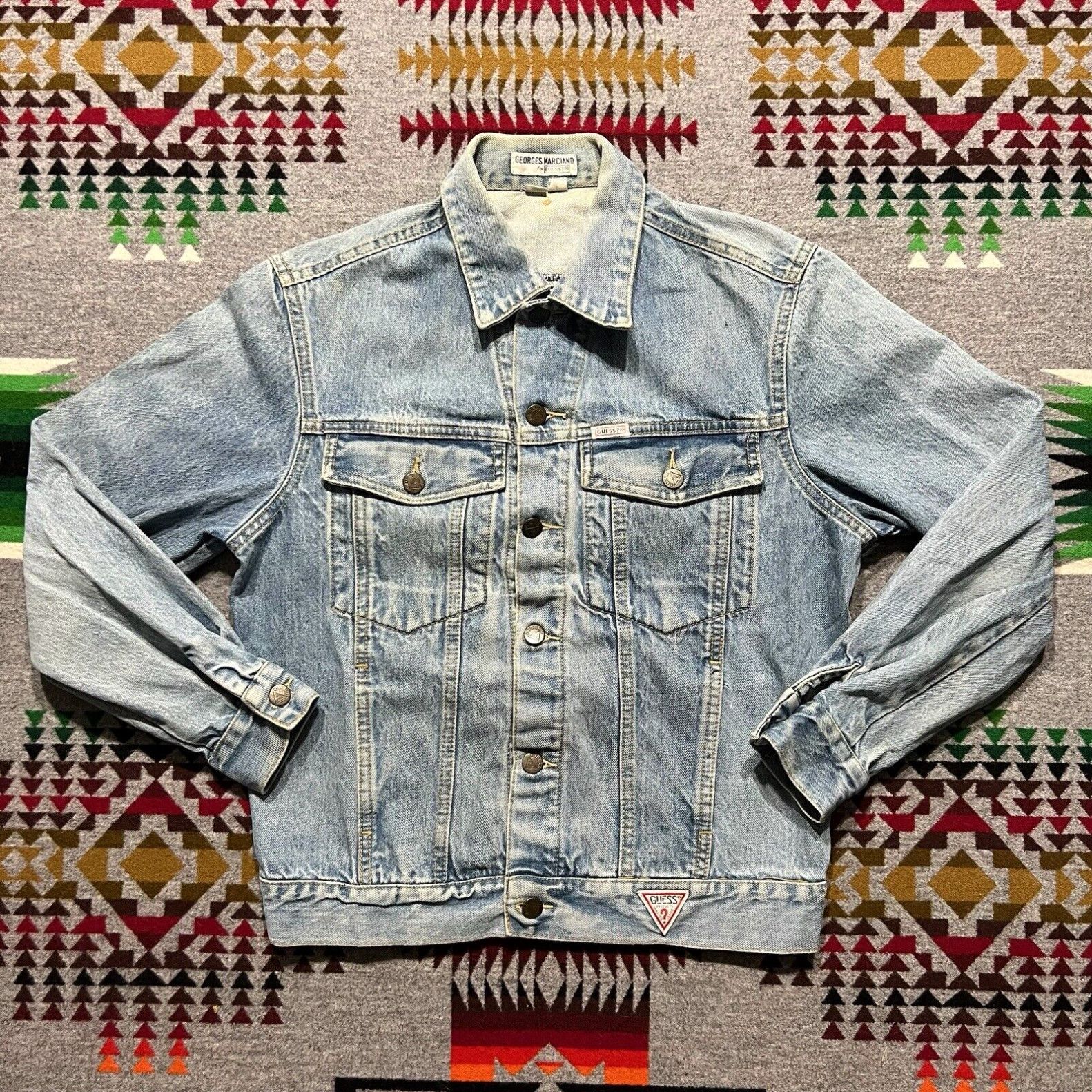 Guess Vintage Guess Denim Jacket Men s Size Small Georges Marciano Blue 10847 USA C4 Grailed