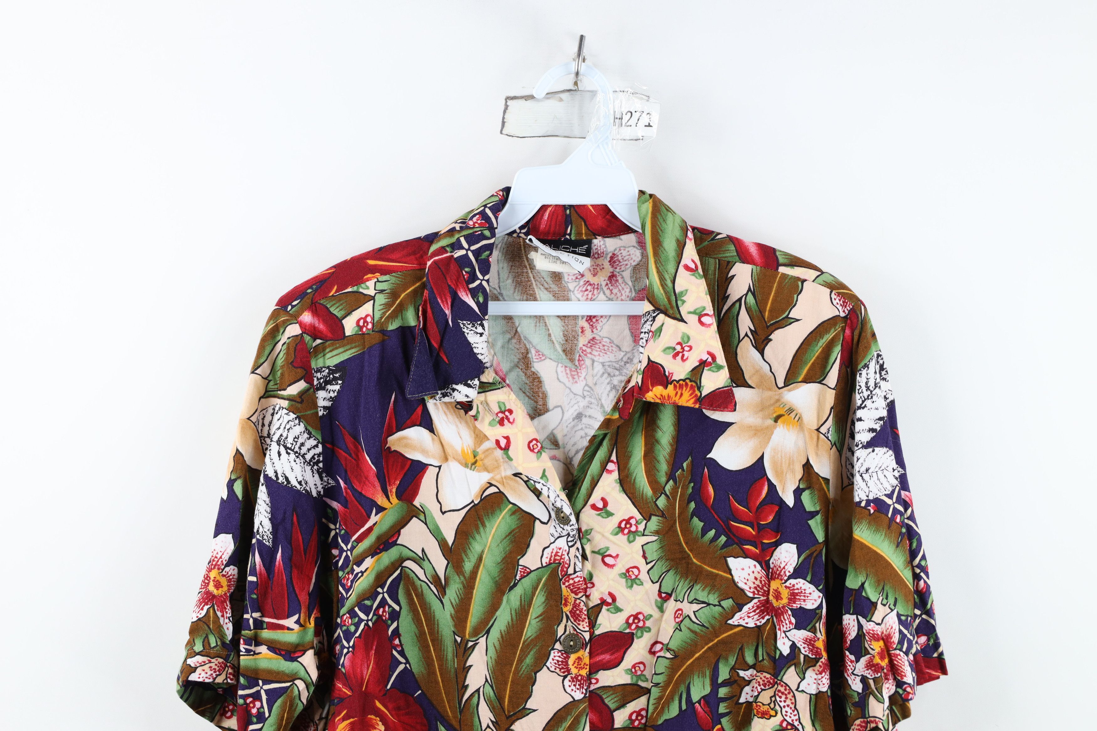 Vintage Vintage 90s Streetwear Flower Hawaiian Button Shirt USA Size L / US 10 / IT 46 - 2 Thumbnail
