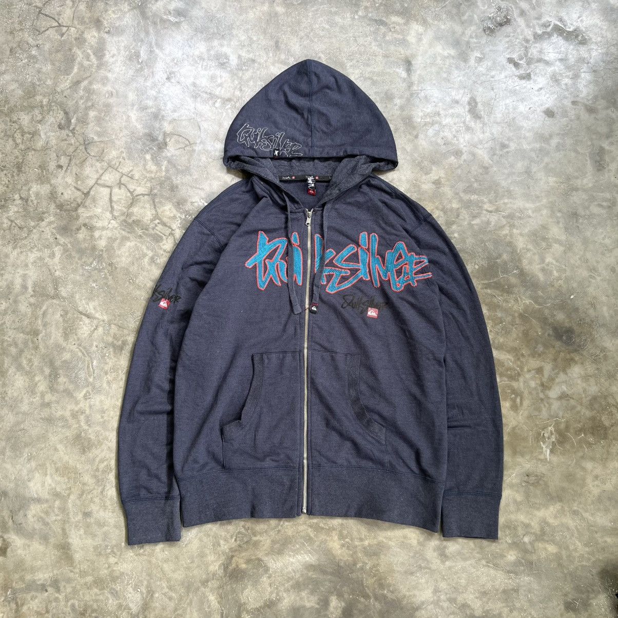 Quiksilver 2000s Quicksilver Embroidery Zip Hoodie Size US L / EU 52-54 / 3 - 1 Thumbnail