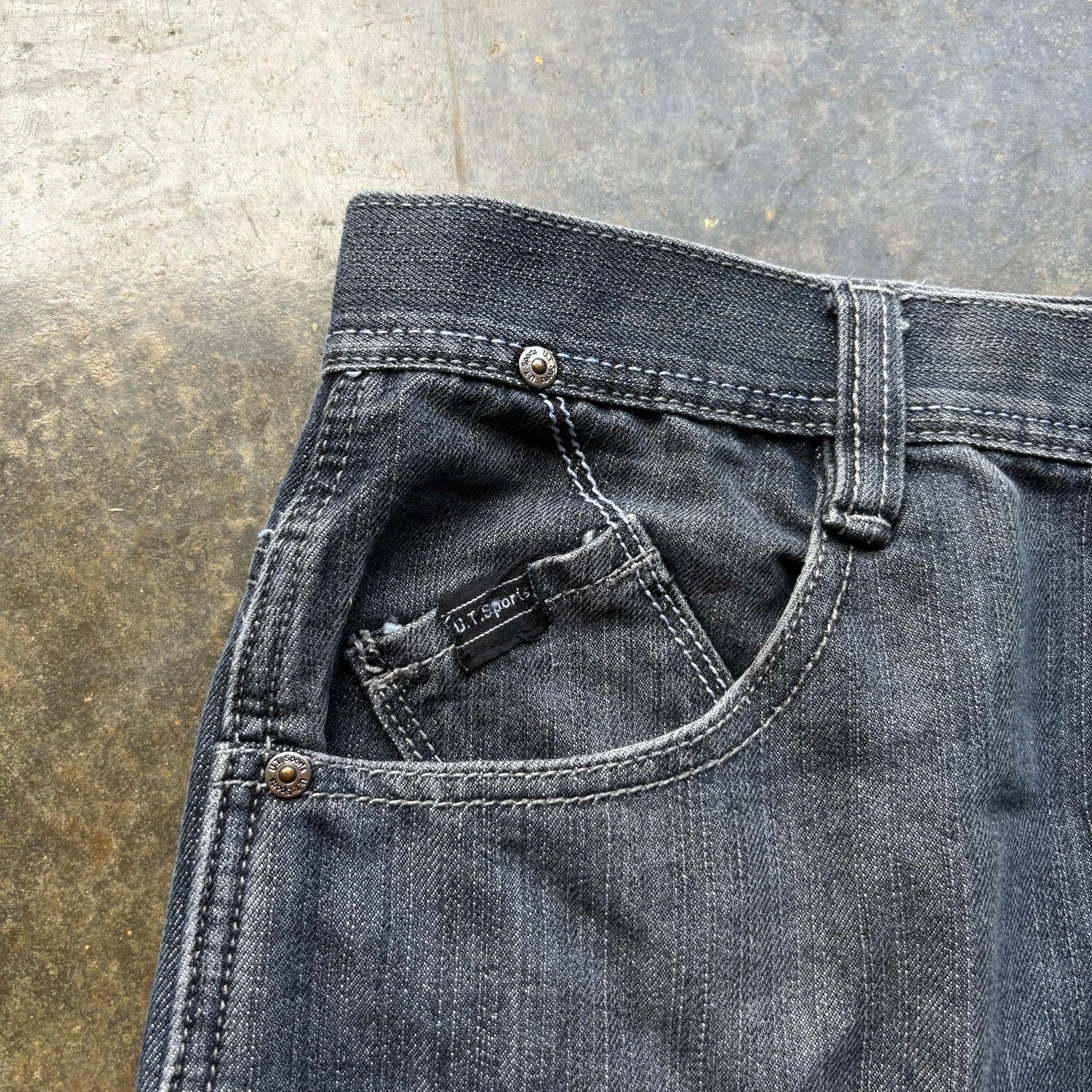 Other Baggy Vintage Y2K Grey Embroidered Jeans Size US 38 / EU 54 - 5 Thumbnail
