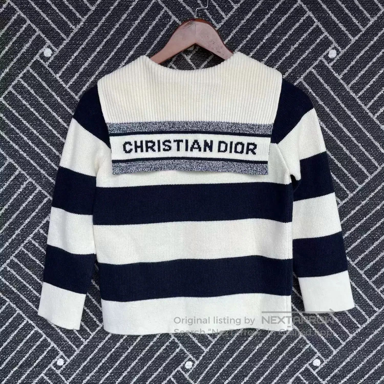 Dior beige striped knit pullover sweater. Size M / US 6-8 / IT 42-44 - 3 Thumbnail
