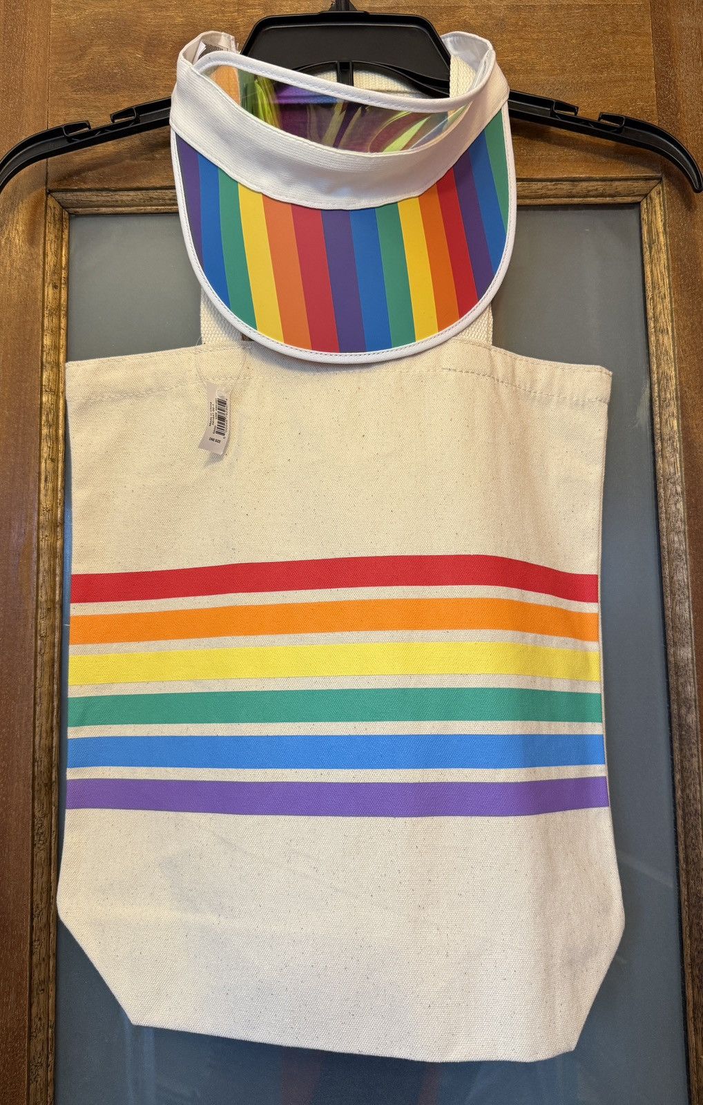 Old Navy Old Navy Canvas Rainbow “ Pride Month” Special Tote & Visor Size ONE SIZE - 1 Thumbnail