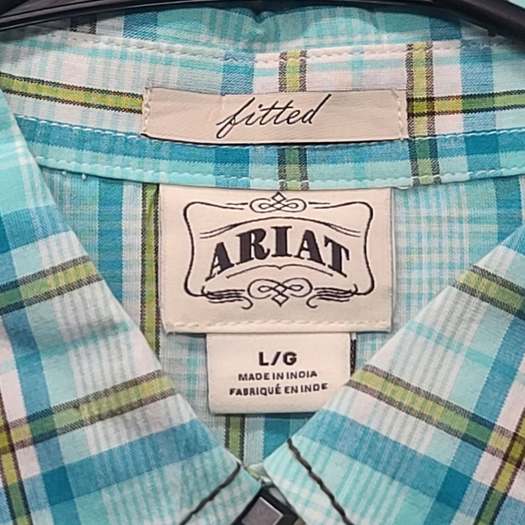 Ariat Ariat Button-Up Shirt Womens L Fitted Long Sleeve Cowgirl Rodeo Studded Plaid Multicolor Size L / US 10 / IT 46 - 2 Thumbnail