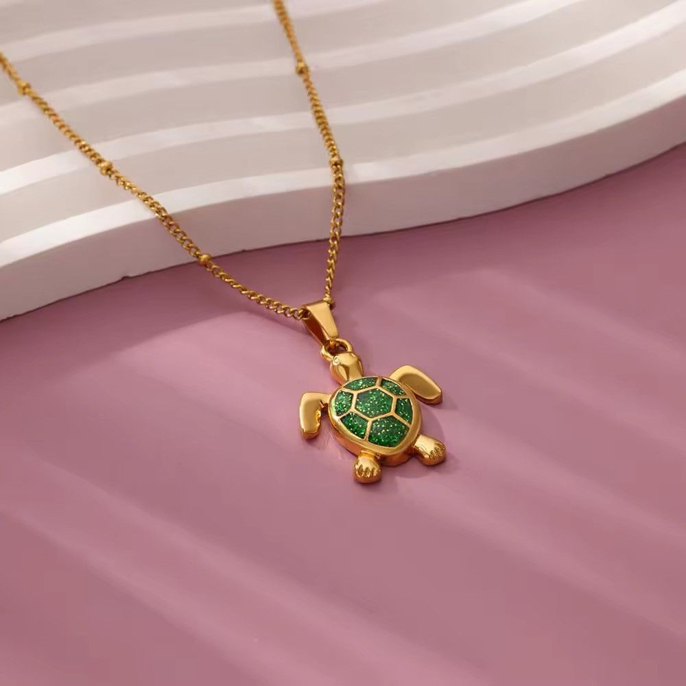 Vintage Vintage Green Turtle Necklace Size ONE SIZE - 2 Thumbnail