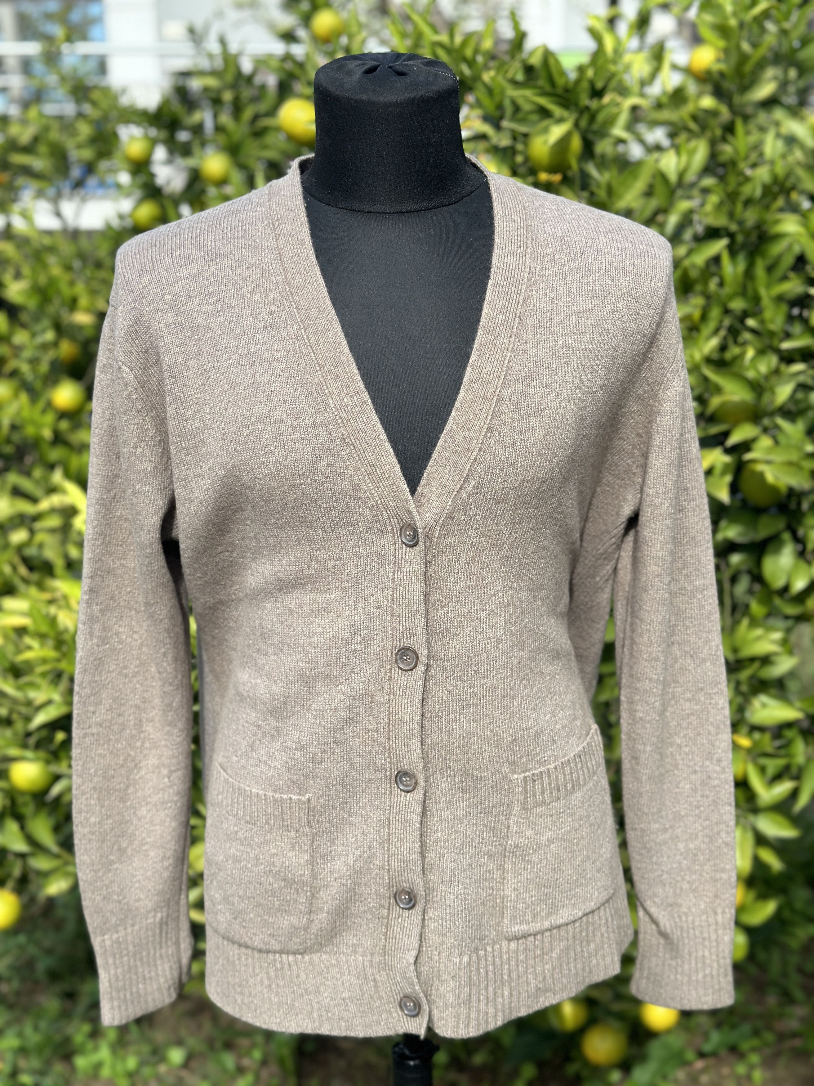 Other Jenni Kayne Taupe Cardigan Knit Cashmere Wool Size 2XL Size XXL / US 16-18 / IT 52-54 - 1 Thumbnail