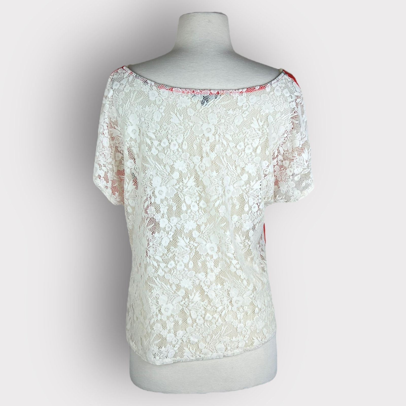 Nordstrom Soprano | Vintage Y2K Floral Lace Blouse | Small Size S / US 4 / IT 40 - 3 Thumbnail