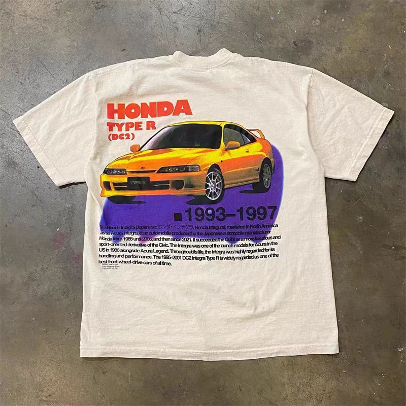 Japanese Brand × Vintage White casual retro classic car print t-shirt Size US M / EU 48-50 / 2 - 1 Thumbnail