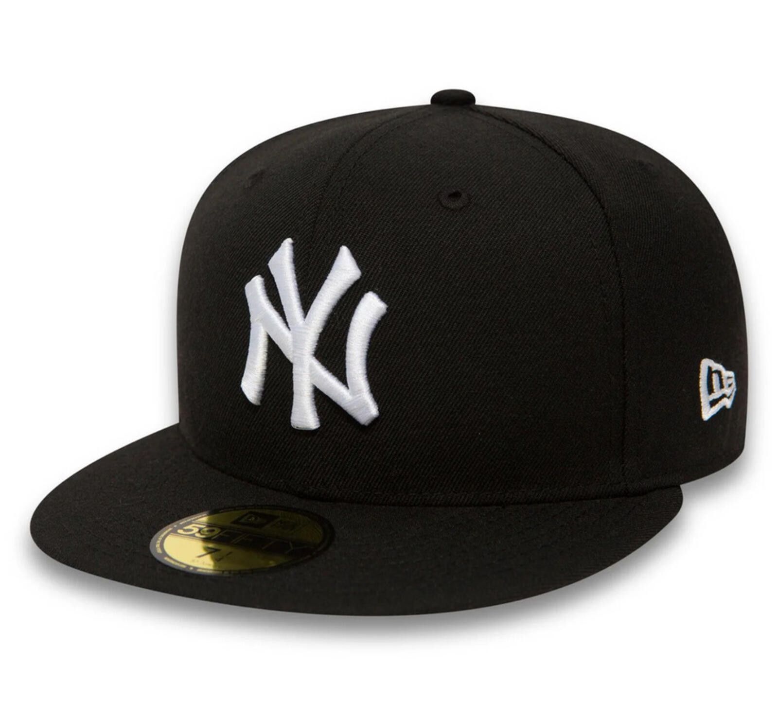 New Era New Era New York Yankees 59FIFTY Black / White 7 1/4 Size ONE SIZE - 1 Thumbnail