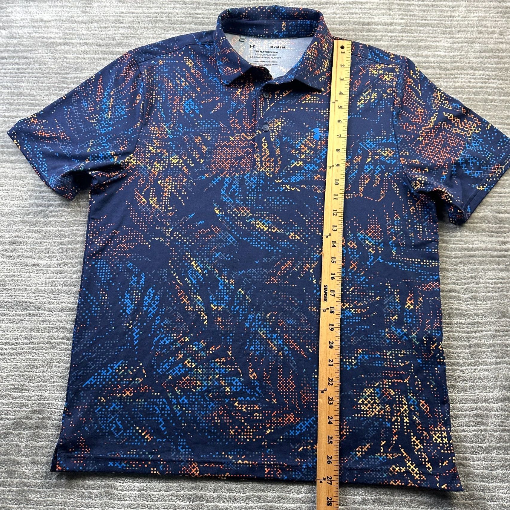 Under Armour Under Armour Polo Shirt Mens Medium Blue Golf All Over Print Playoff Printed Size US M / EU 48-50 / 2 - 7 Thumbnail
