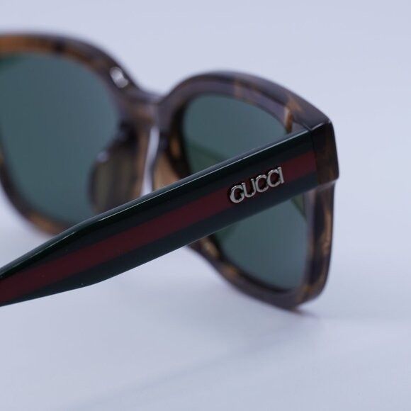 Gucci Gucci GG1872SK 003 Sunglasses Brown Havana/Green/Red Square Size ONE SIZE - 7 Thumbnail