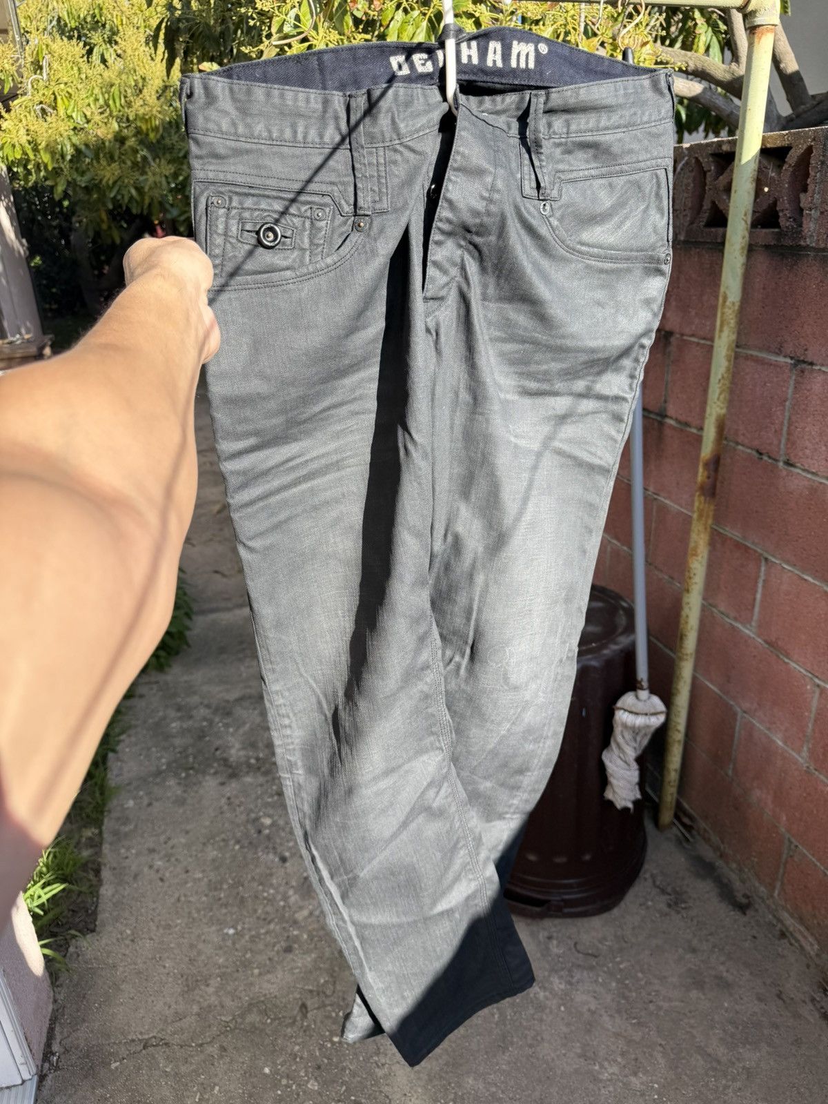 DENHAM DENHAM waxed denim jeans in black Size US 32 / EU 48 - 1 Thumbnail