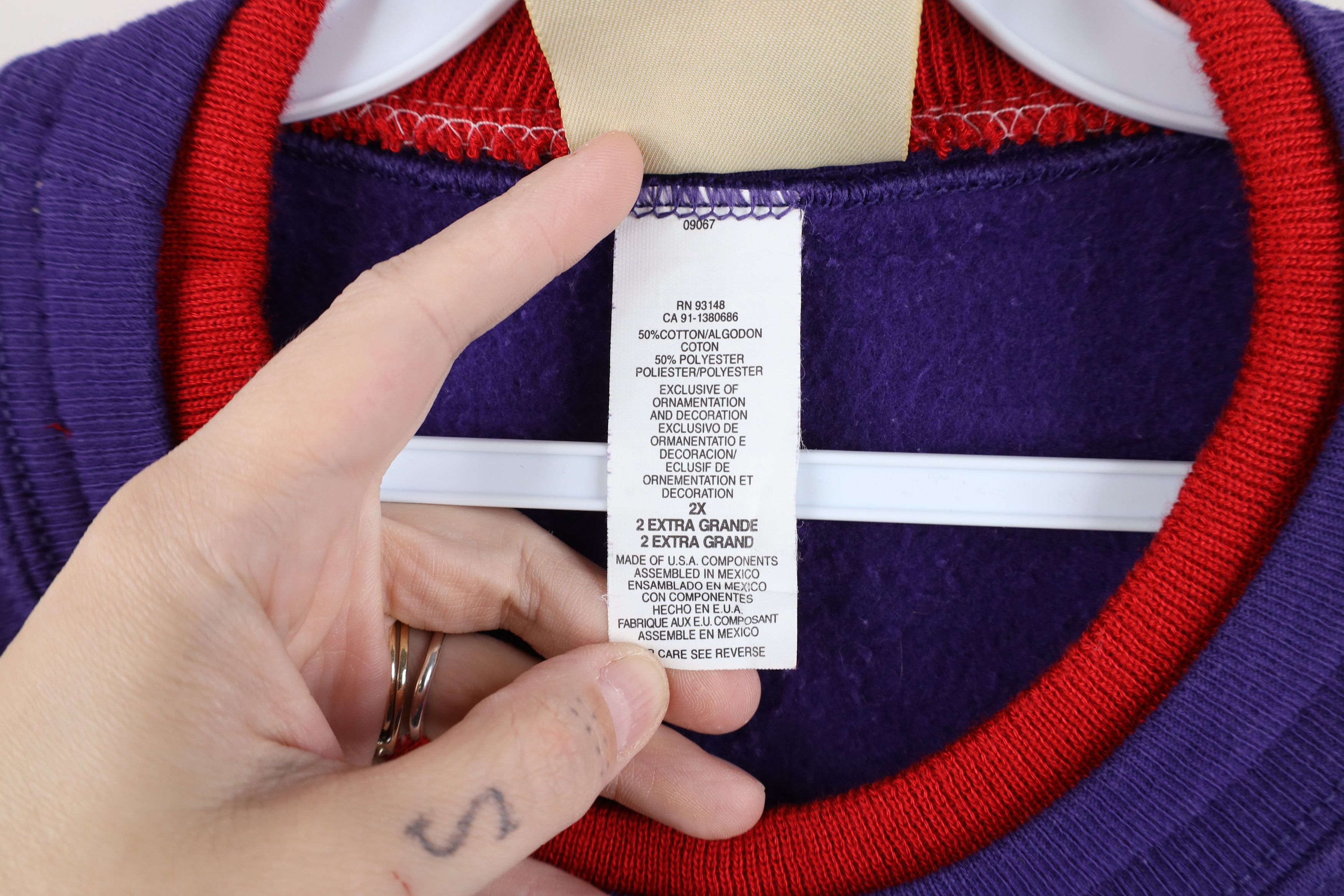 Vintage Vintage 90s Streetwear Head Layered Sweatshirt Purple Size XXL / US 16-18 / IT 52-54 - 5 Thumbnail
