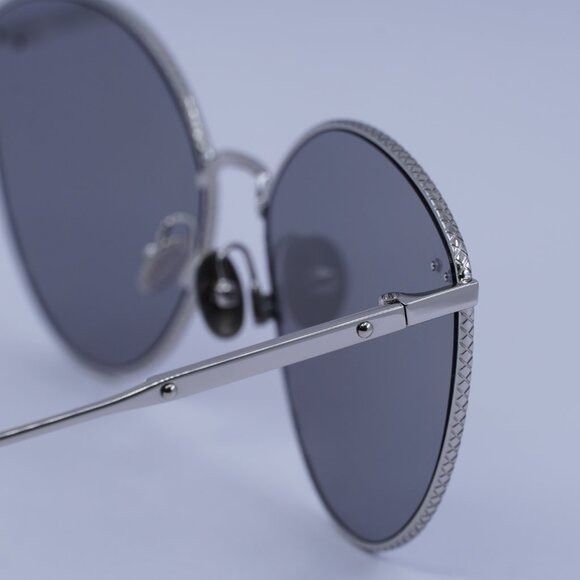 Bottega Veneta Bottega Veneta BV0259S 002 Sunglasses Silver Cat Eye Frame Size ONE SIZE - 4 Thumbnail