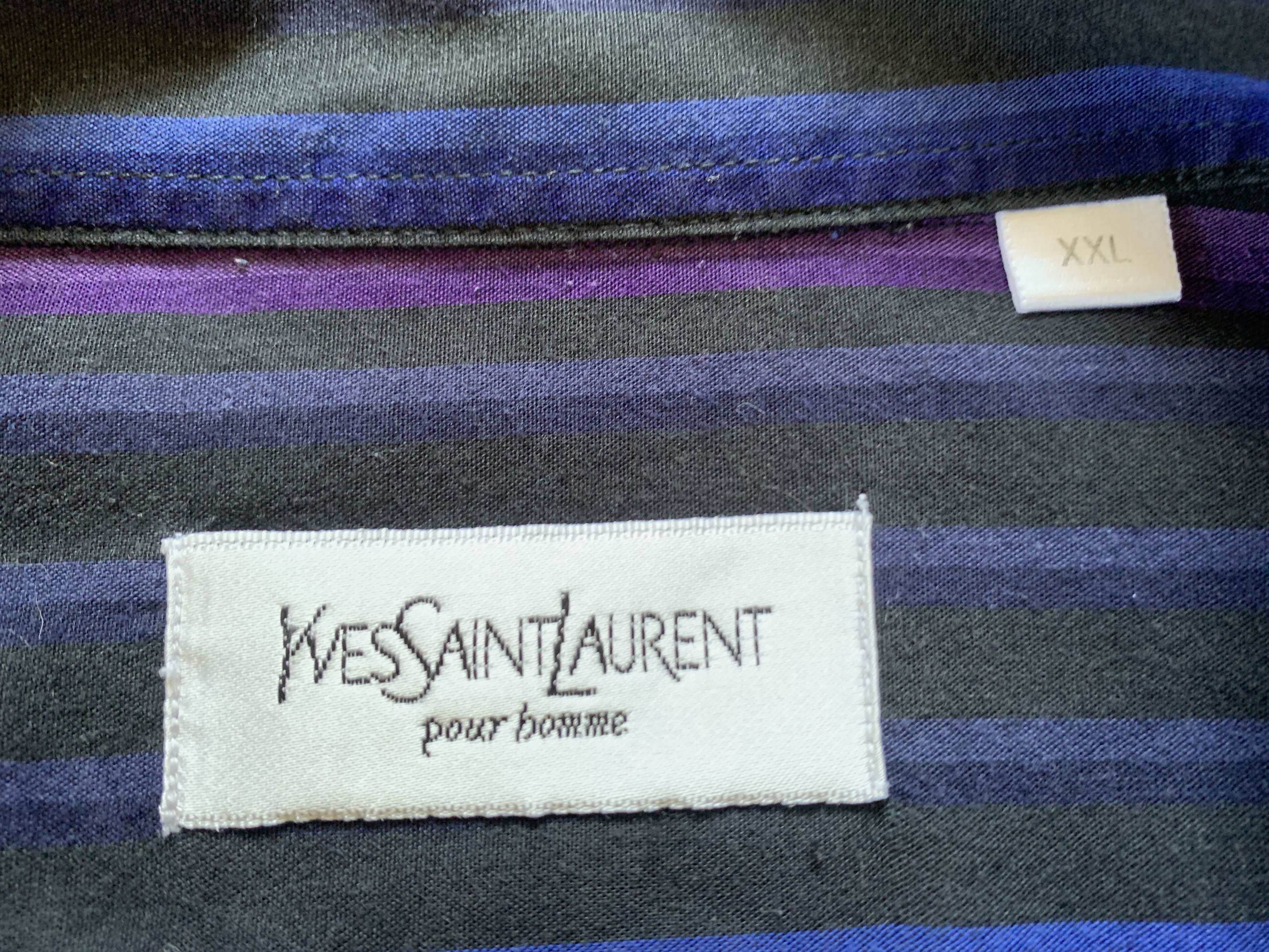 Yves Saint Laurent Vintage Yves Saint Laurent Stripe Long Sleeve Shirt Size US XXL / EU 58 / 5 - 6 Thumbnail