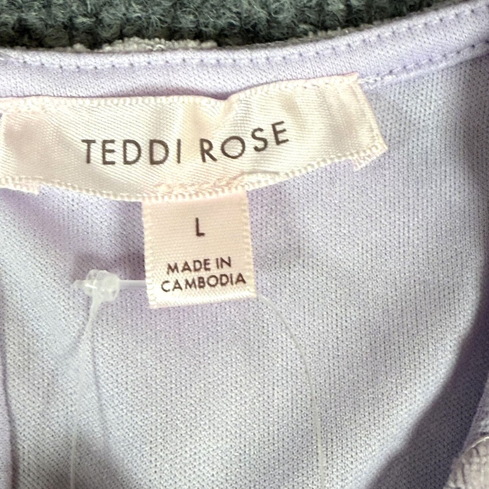 Vintage Teddi Rose Shirt Womens Large Purple Floral Lace Short Sleeve Scallop Hem Blouse Size L / US 10 / IT 46 - 7 Thumbnail