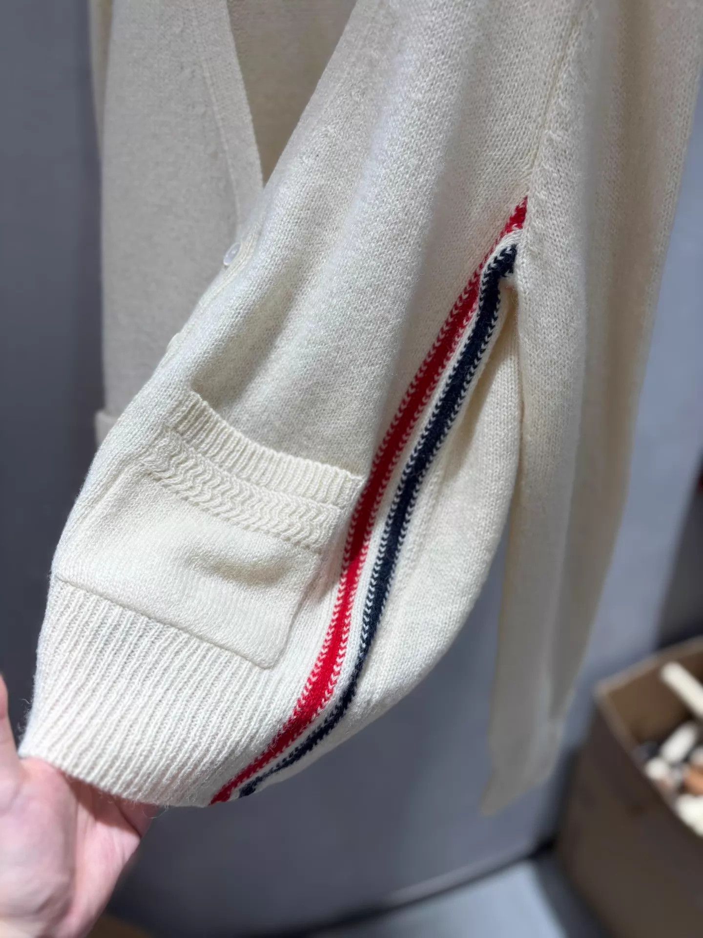 Thom Browne THOM BROWNE Cream Wool Cardigan Deadstock Size 2 Size US M / EU 48-50 / 2 - 2 Thumbnail