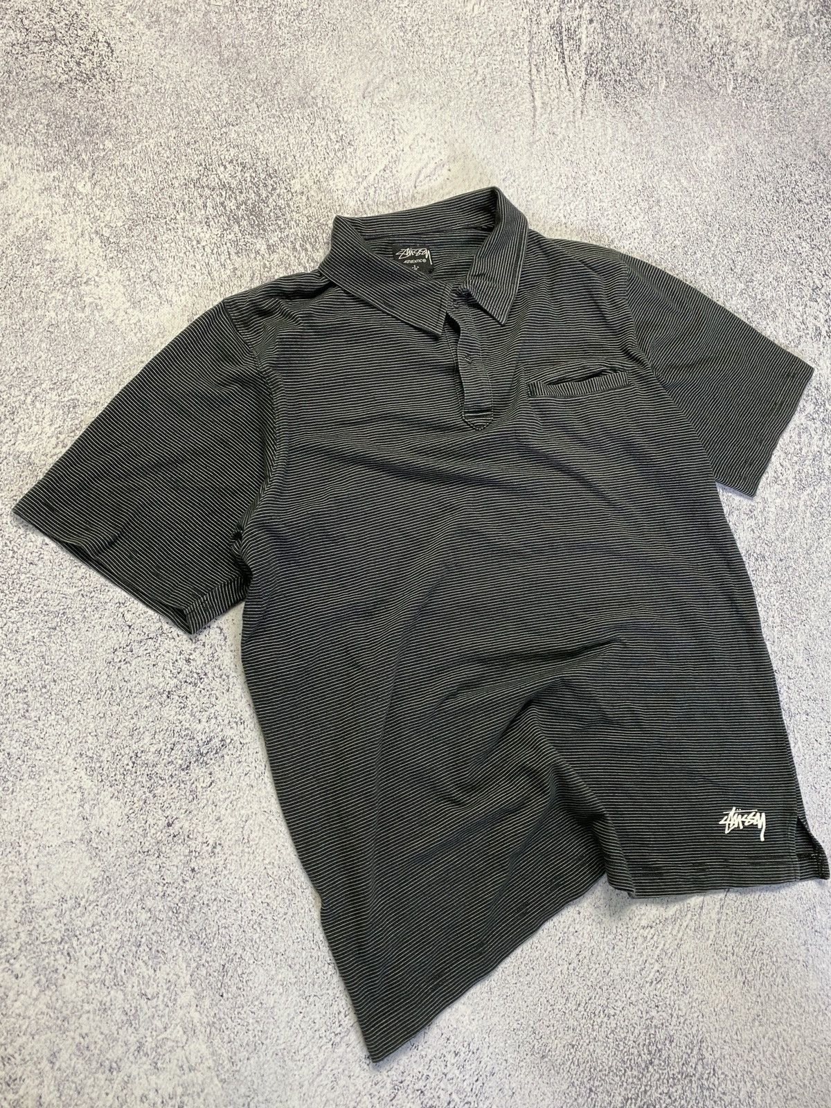 Stussy × Vintage Vintage Stussy Pocket Polo T-shirt Striped Rare Size US L / EU 52-54 / 3 - 3 Thumbnail