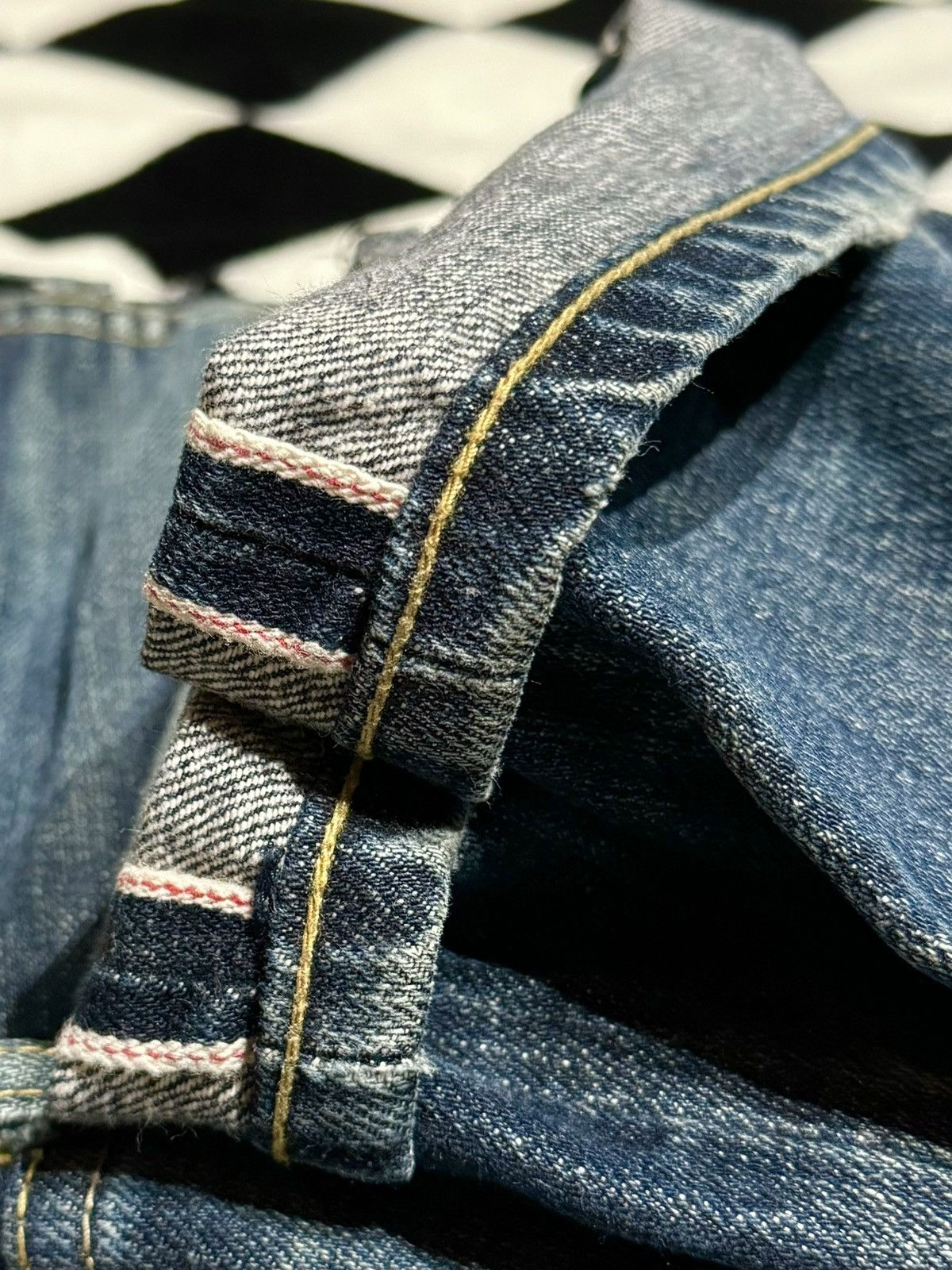 Original Fake KAWS X NEIGHBORHOOD 12EX SELVEDGE JAPANESE DENIM JEANS Size US 30 / EU 46 - 15 Thumbnail