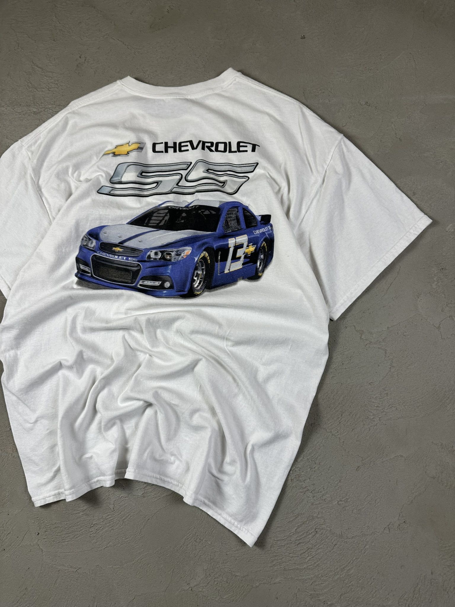 Vintage 00s Vintage Chevrolet 55 Racing T-shirt Hype Size US XL / EU 56 / 4 - 4 Thumbnail