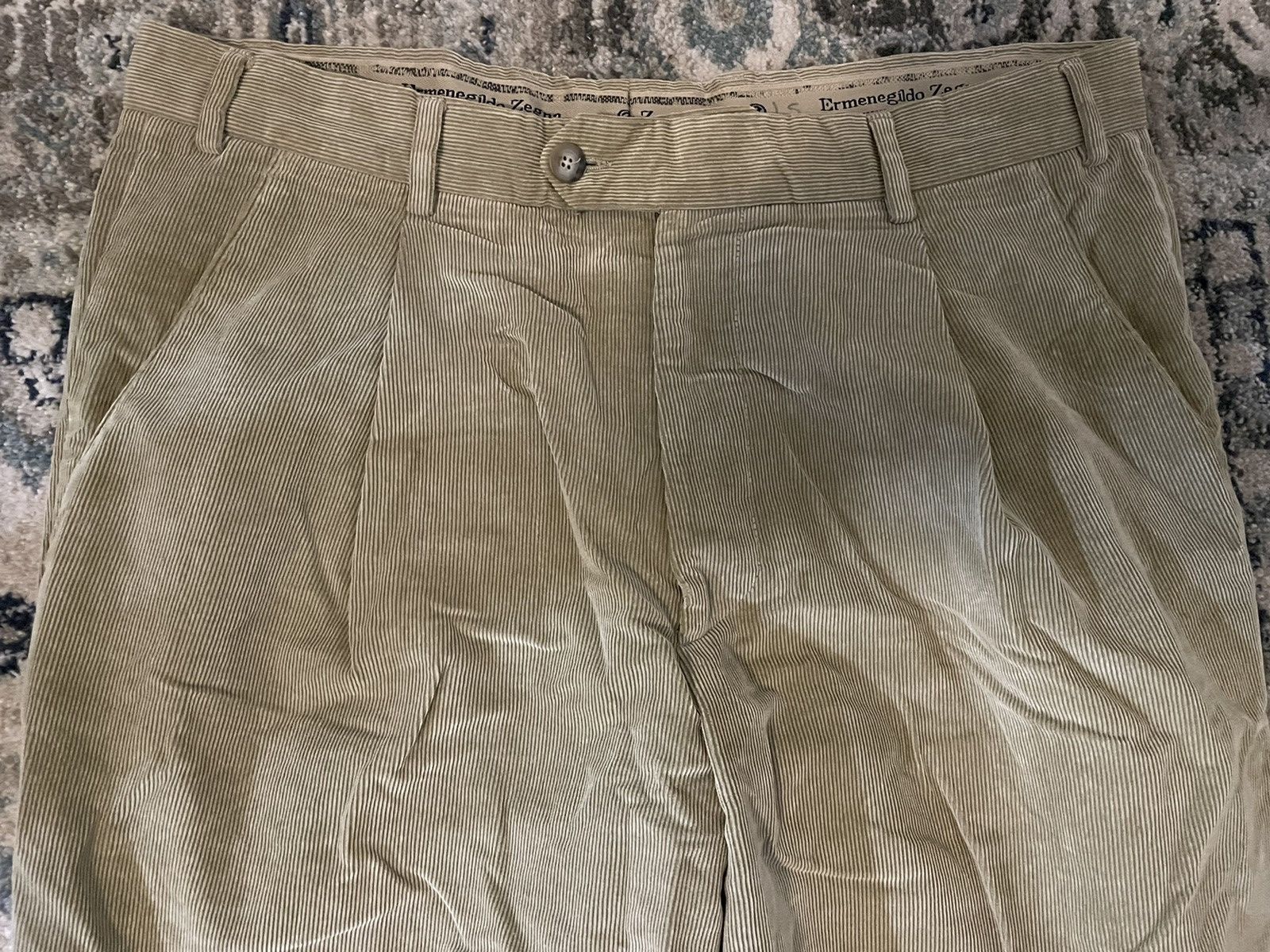 Ermenegildo Zegna × Vintage Pleat Front Fine Wale Corduroy Trouser Size US 38 / EU 54 - 3 Thumbnail