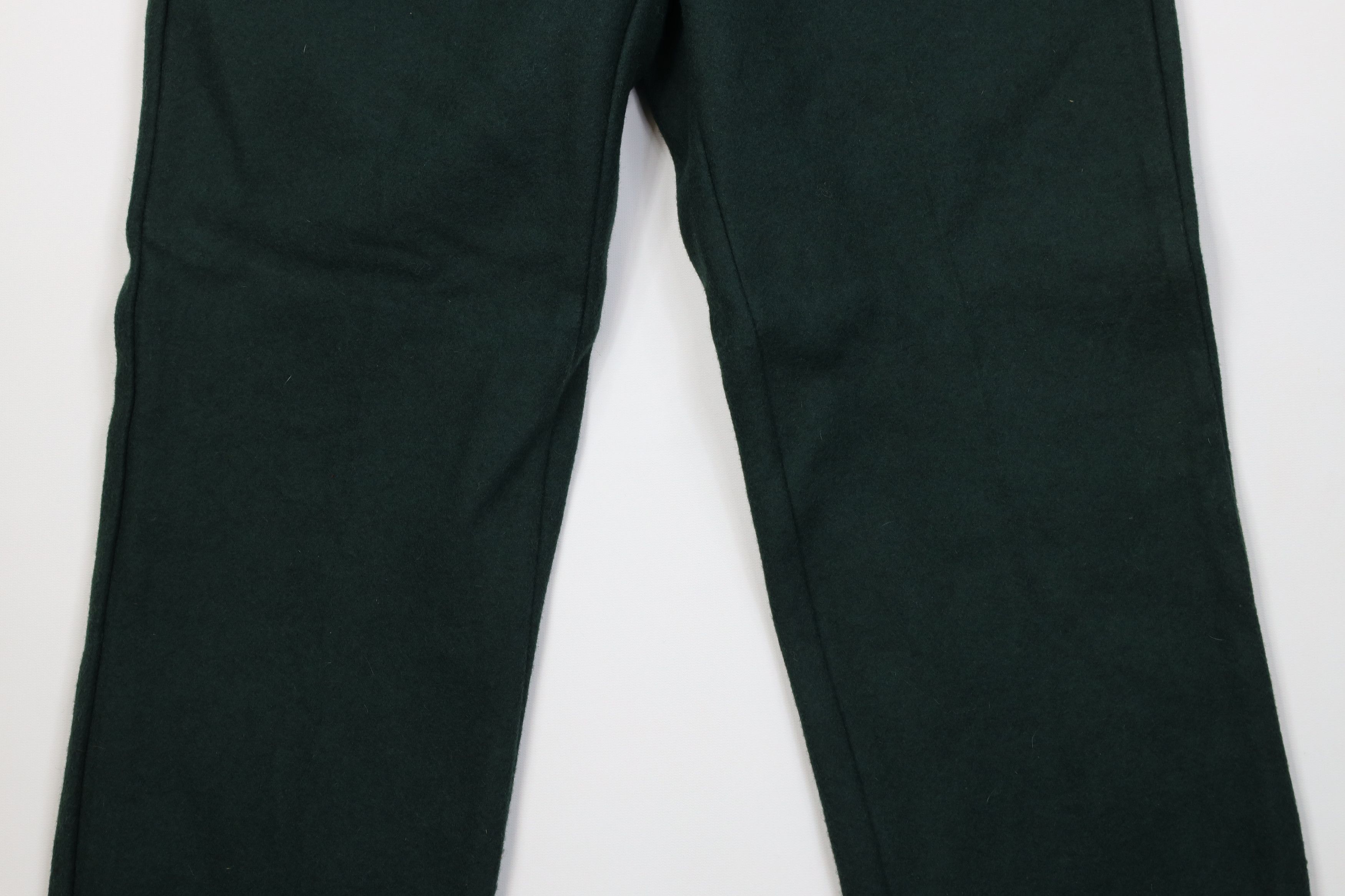 Vintage Vintage 90s Streetwear Wool Wide Leg Pants Hunter Green Size US 36 / EU 52 - 3 Thumbnail