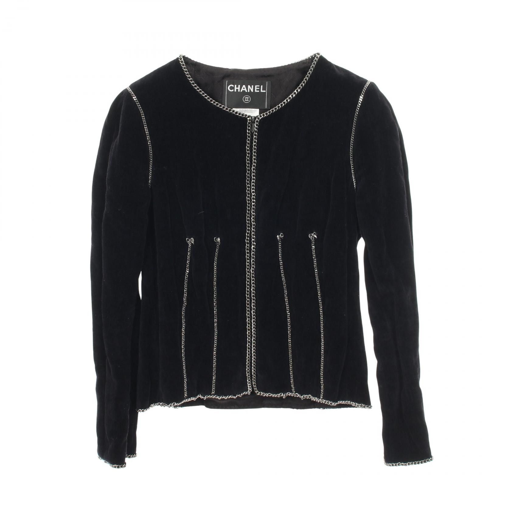Chanel Chanel Chanel collarless jacket outerwear Textile Outerwear P28906 DUTY FREE for USA Size ONE SIZE - 1 Thumbnail