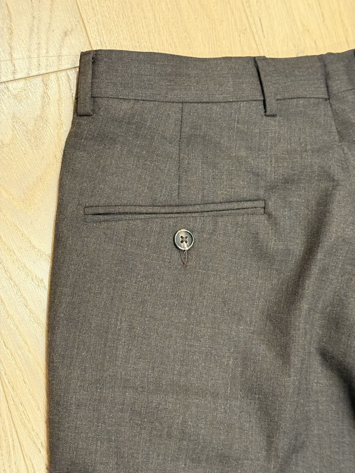Vintage 1970s wool dress trouser boot cut brown Size US 31 - 7 Thumbnail