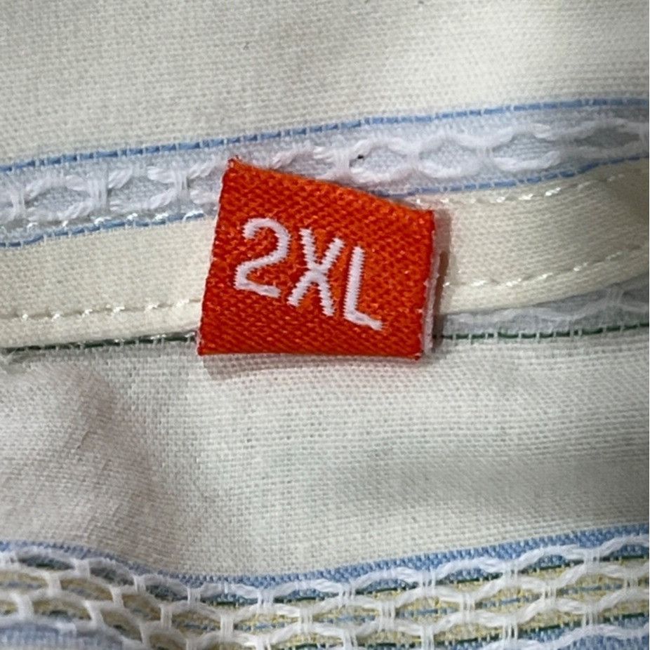 Other NDX Nederland Mens Striped Button-Down Shirt 2XL White & Blu Size US XXL / EU 58 / 5 - 4 Thumbnail