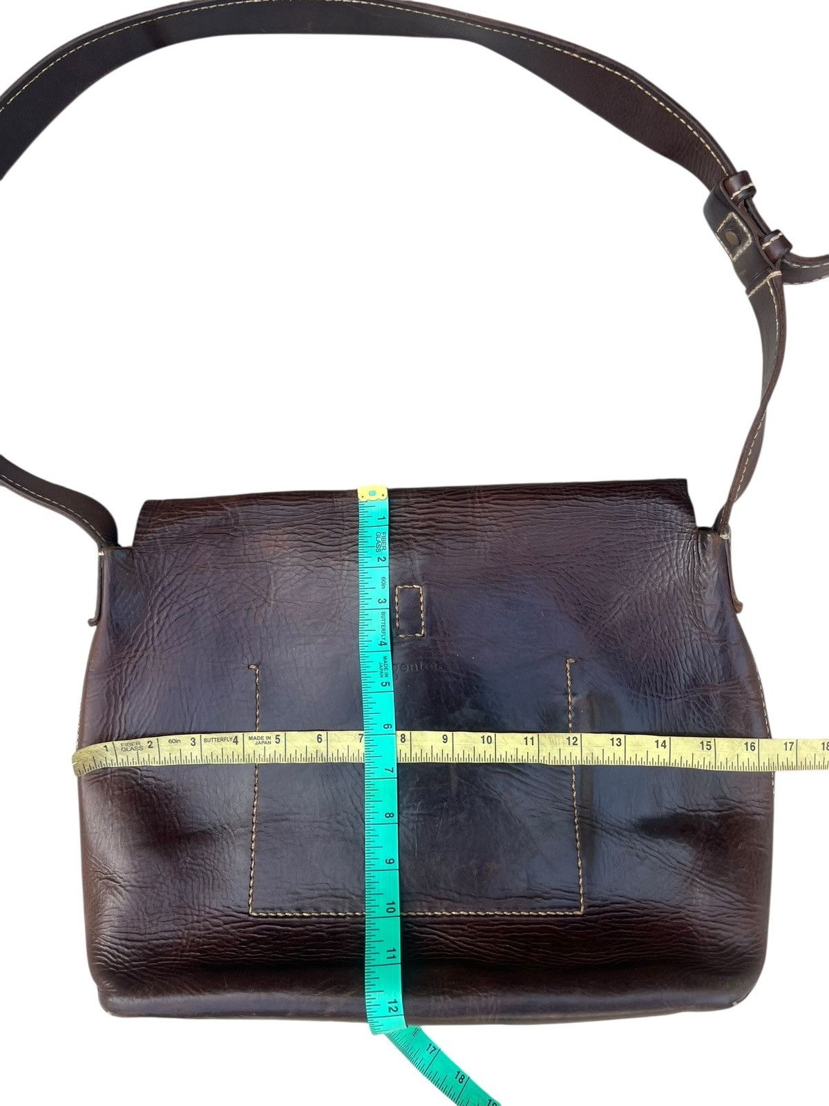 Leather Genten Japan Patina Solid Leather Messenger Bag Size ONE SIZE - 2 Thumbnail