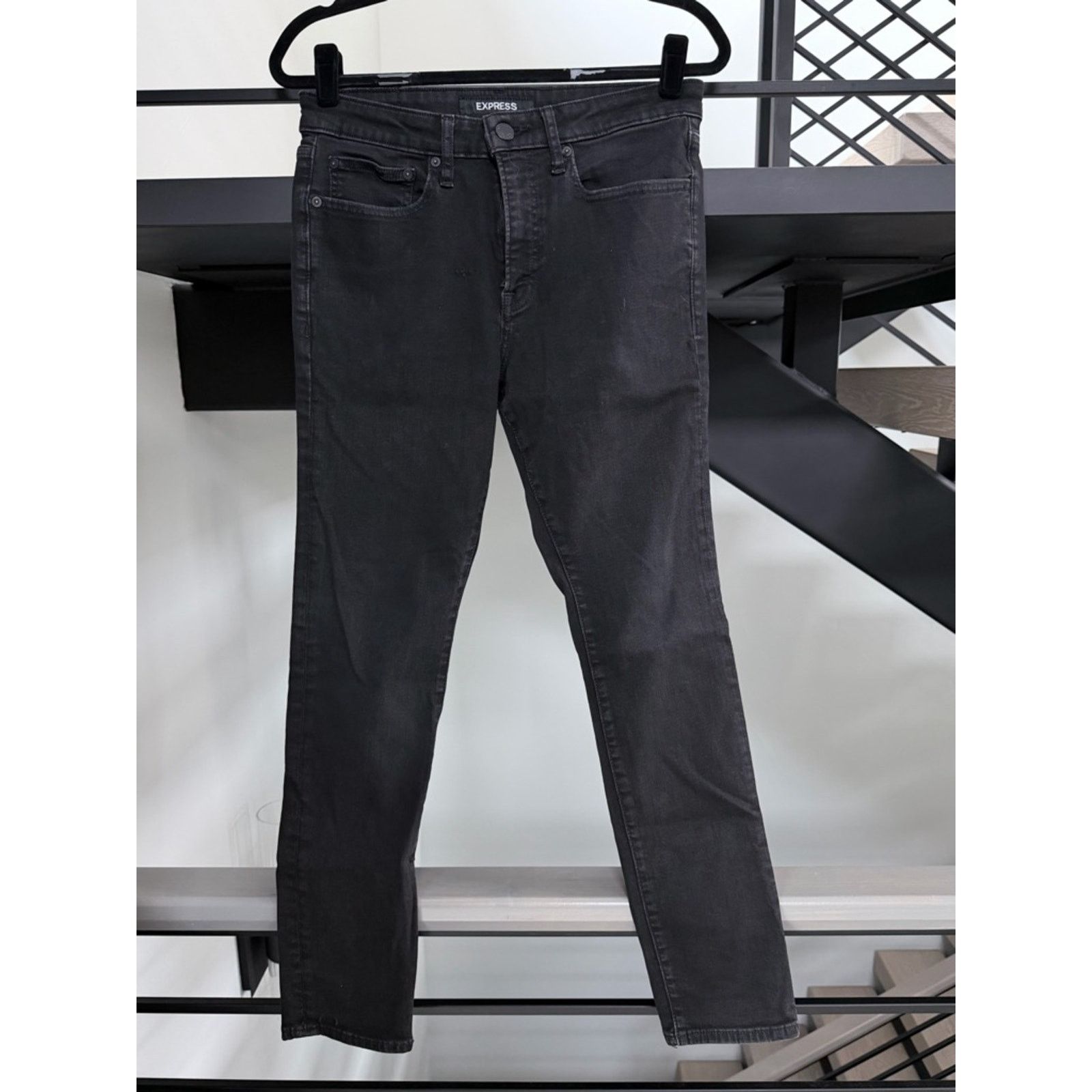 Express Express Skinny Hyper Stretch Black Men's Jeans size 30 Size US 30 / EU 46 - 2 Thumbnail