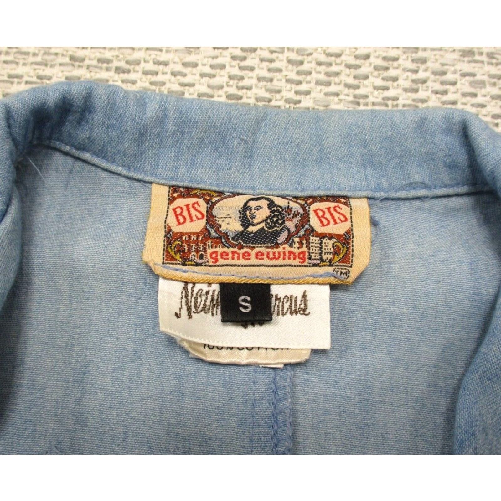 Vintage BIS Gene Ewing Ladies Vintage Western Shirt Blouse Small Denim Blue Shirt Womens 1980s Casual Size S / US 4 / IT 40 - 5 Thumbnail