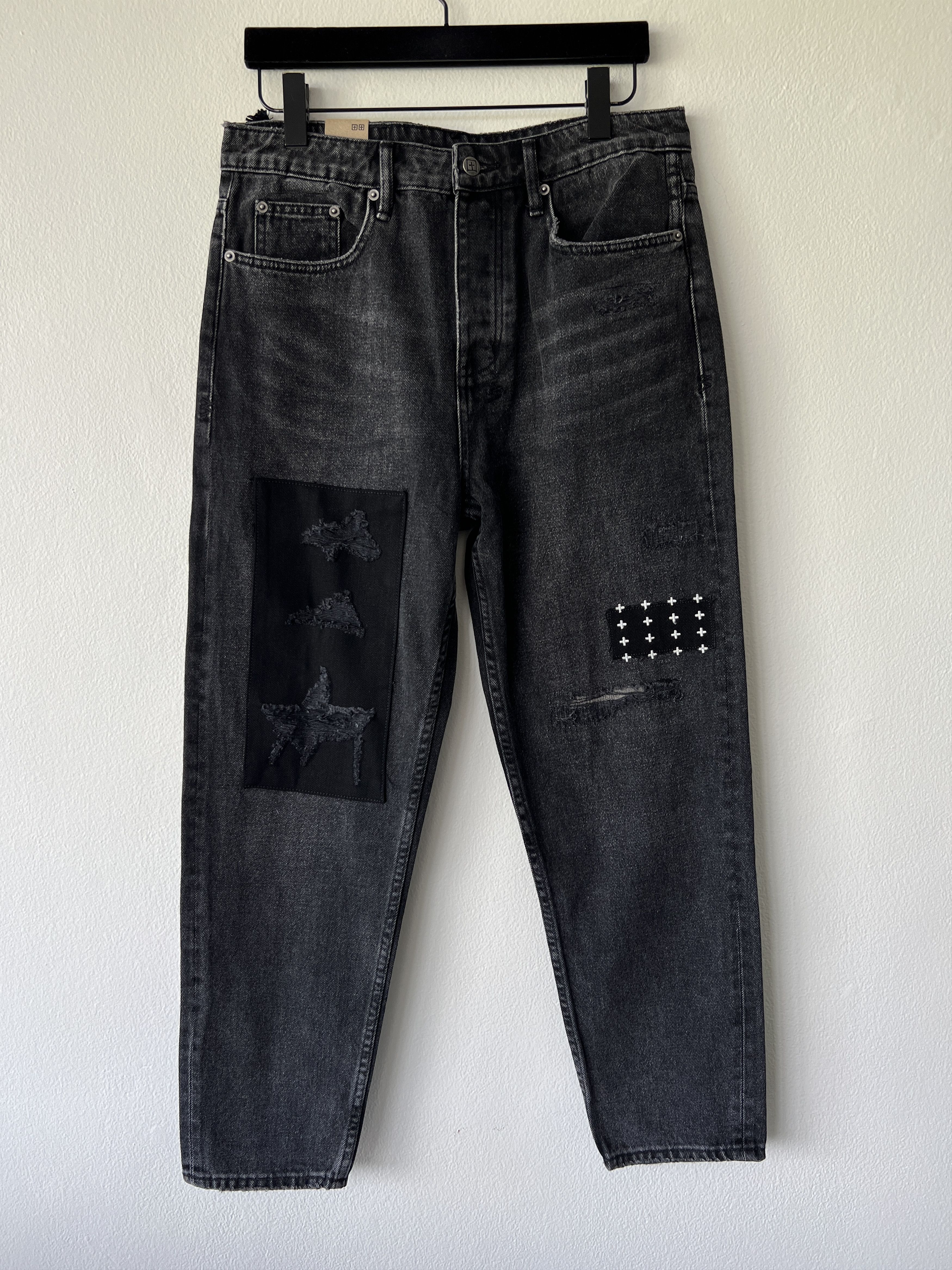 Ksubi jean bullet wide leg chop copy paste trashed black grey | Grailed