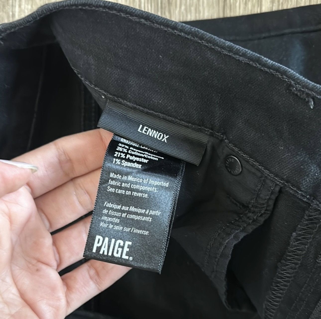 Paige Paige Black Lennox Denim Jeans Size US 31 - 5 Thumbnail
