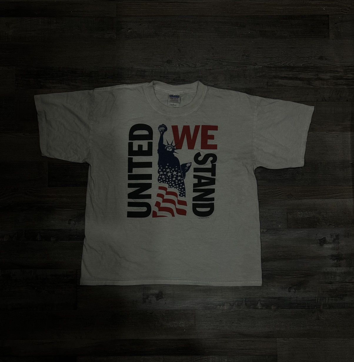 Gildan × Vintage Vintage “We Stand United” Baggy T-Shirt Size US XL / EU 56 / 4 - 2 Thumbnail