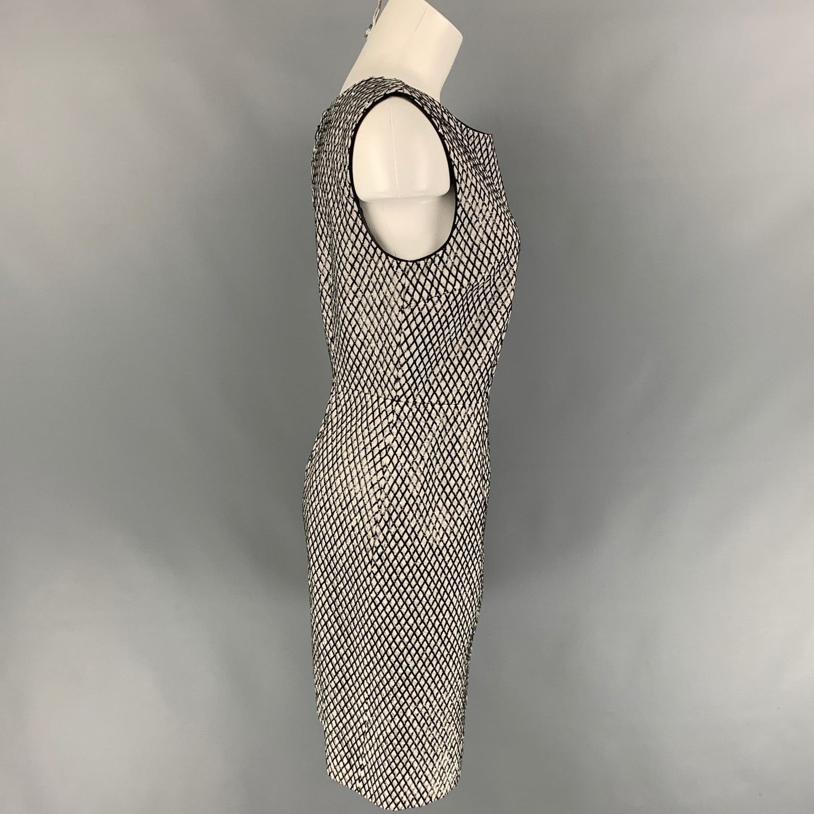 Marc Jacobs MARC JACOBS Size 12 Grey & Black Silk Beaded Shift Dress Size XL / US 12-14 / IT 48-50 - 3 Thumbnail