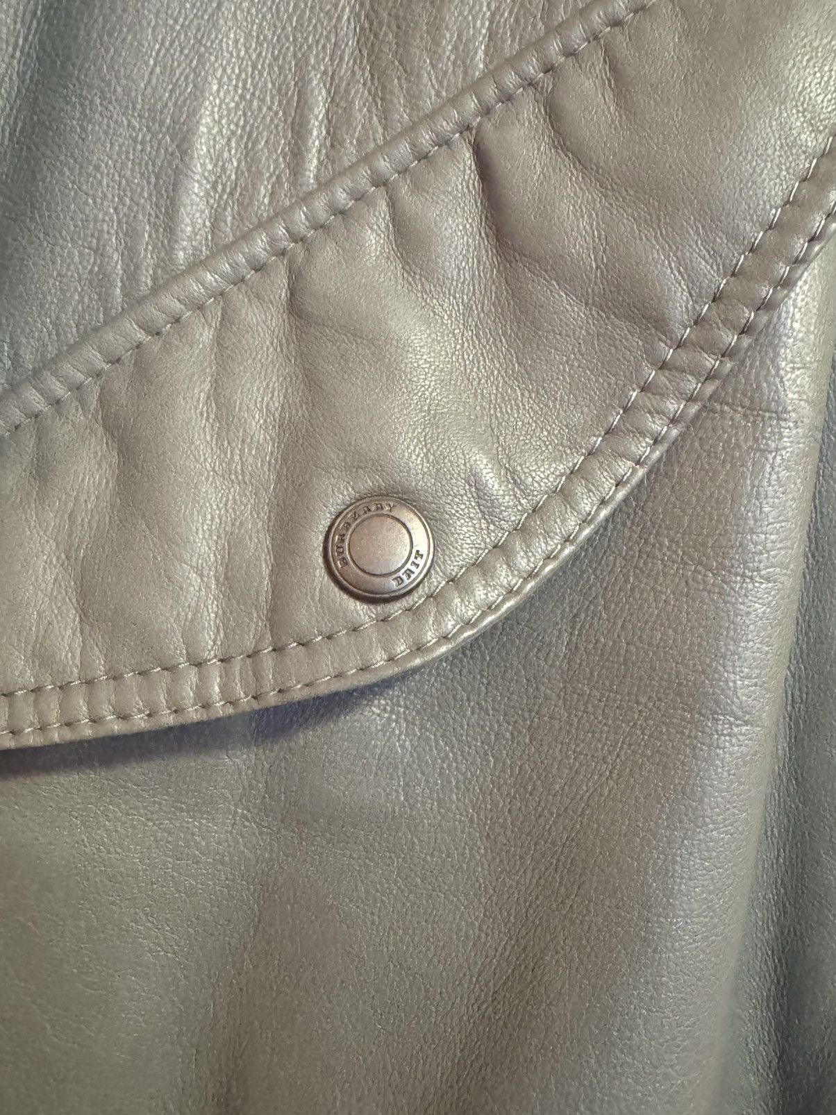 Burberry Burberry Brit Lamb Leather Grey Bomber Jacket Size Large Size US L / EU 52-54 / 3 - 5 Thumbnail
