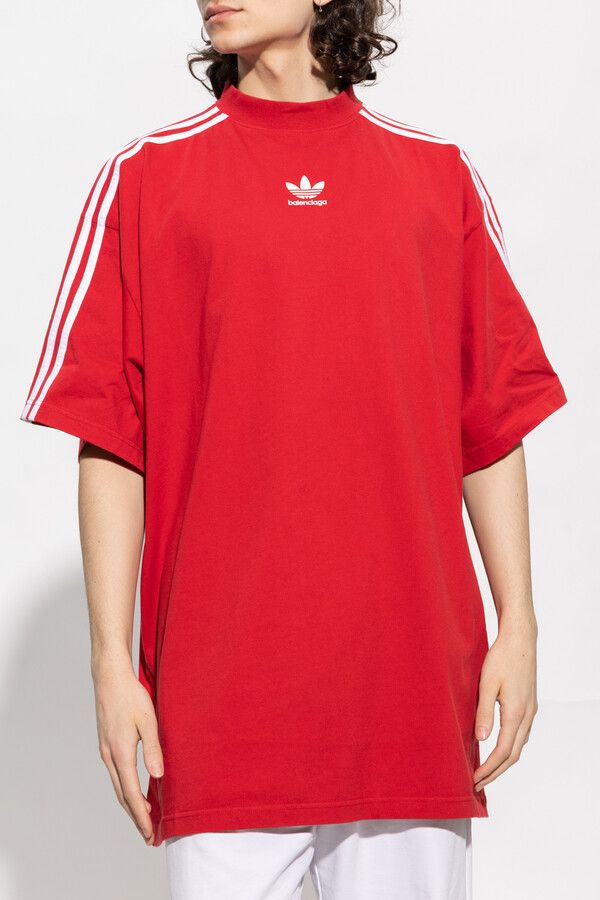 Adidas × Balenciaga o1w1db10524 Oversized T-Shirt in Red Size US XXL / EU 58 / 5 - 2 Thumbnail