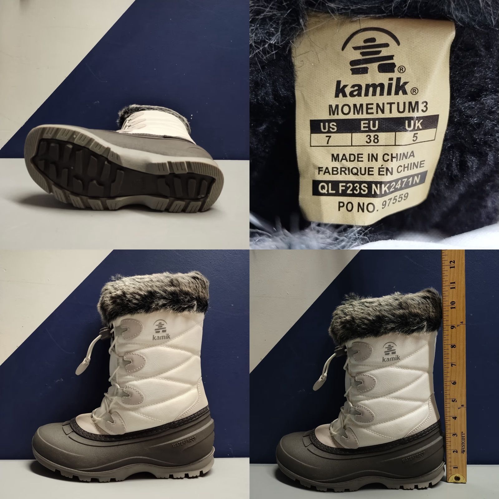 Vintage Kamik Momentum 3 Womens Size 7 Gray White Waterproof 97559 - VINTAGE? No (keep title as original words) Size US 7 / IT 37 - 9 Thumbnail