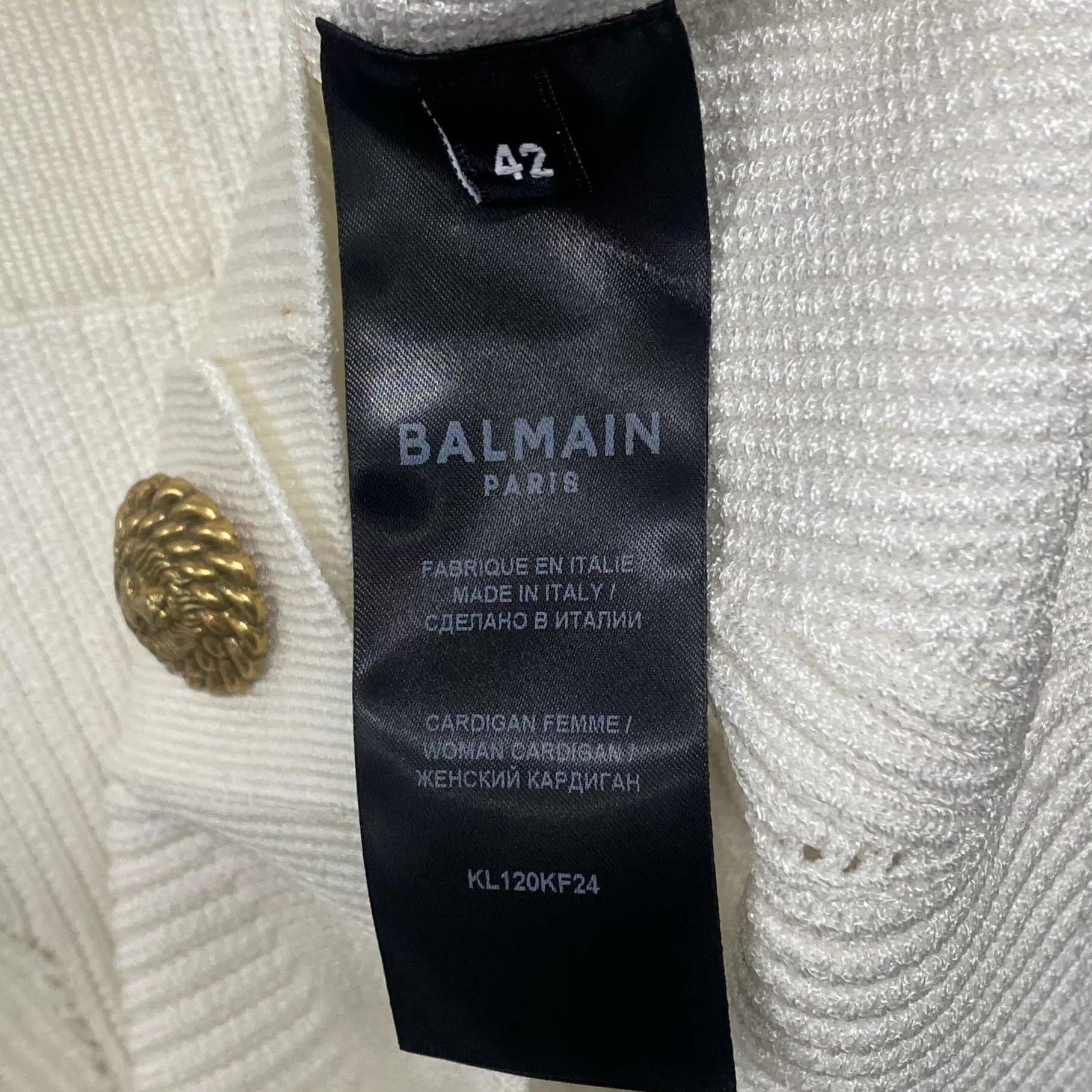 Balmain BALMAIN White Gold Button Cardigan Size 42 Size M / US 6-8 / IT 42-44 - 4 Thumbnail