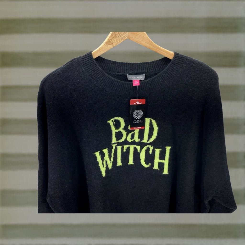 Vince Camuto Vince Camuto Sweater Women XL Black Halloween Pullover NWT Bad Witch Wicked Crew Neck Simulated Acrylic Polyester Spandex Shirt Size XL / US 12-14 / IT 48-50 - 1 Thumbnail