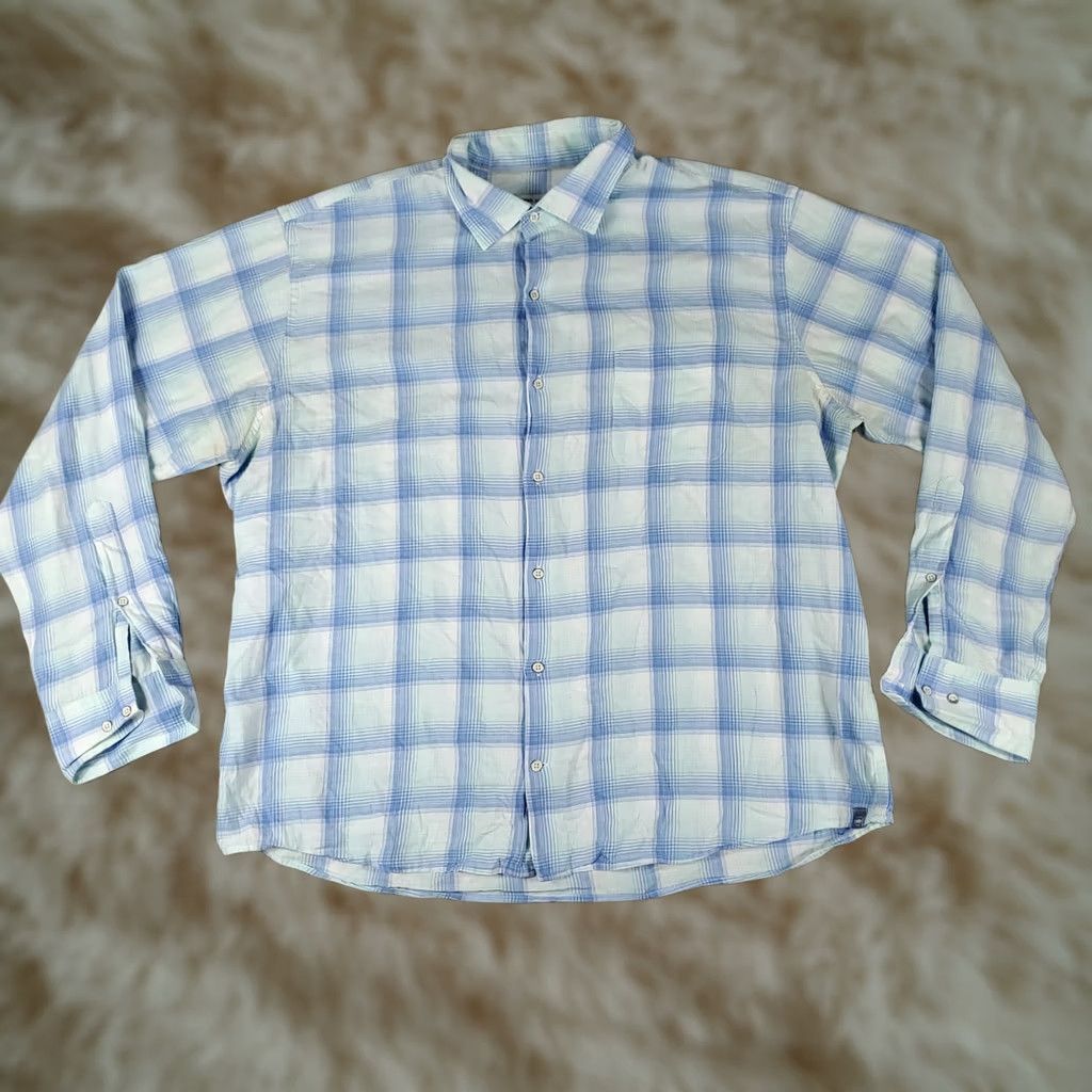 Peter Millar Peter Millar Shirt Mens Blue Plaid Casual Button Up Long Sleeve - Vintage Size US XL / EU 56 / 4 - 1 Thumbnail
