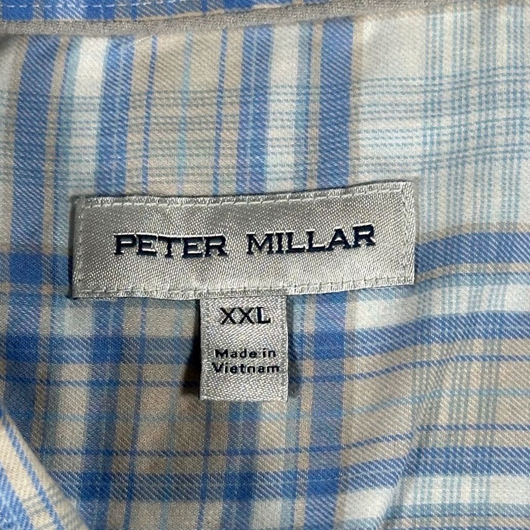 Peter Millar Peter Millar Shirt Adult 2XL Blue Plaid Button-Down Preppy Luxury Cotton Casual Size US XXL / EU 58 / 5 - 5 Thumbnail