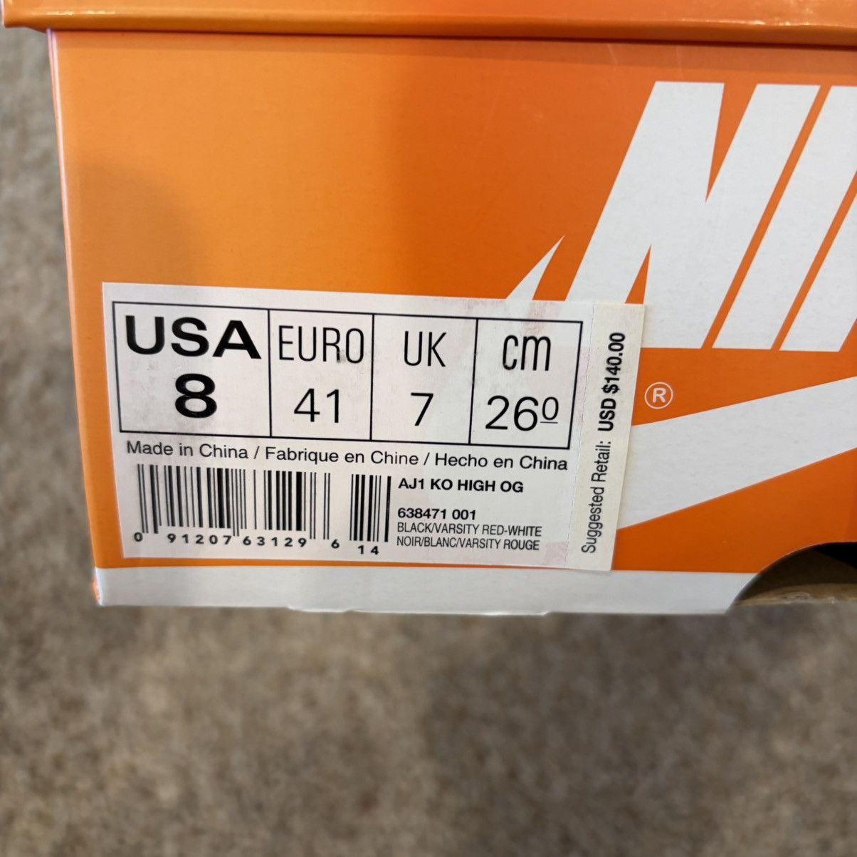 Jordan Brand 2015 Nike Air Jordan AJKO Bred Size US 8 / EU 41 - 8 Thumbnail