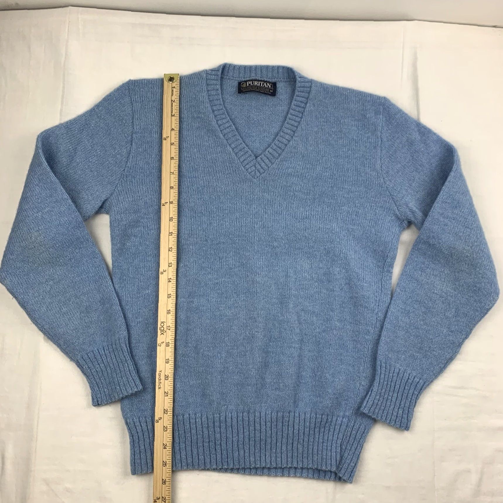 Vintage VINTAGE Puritan Sweater Men Adult Medium Blue Knit Pullover V-Neck Wool Blend 90s Size US M / EU 48-50 / 2 - 4 Thumbnail