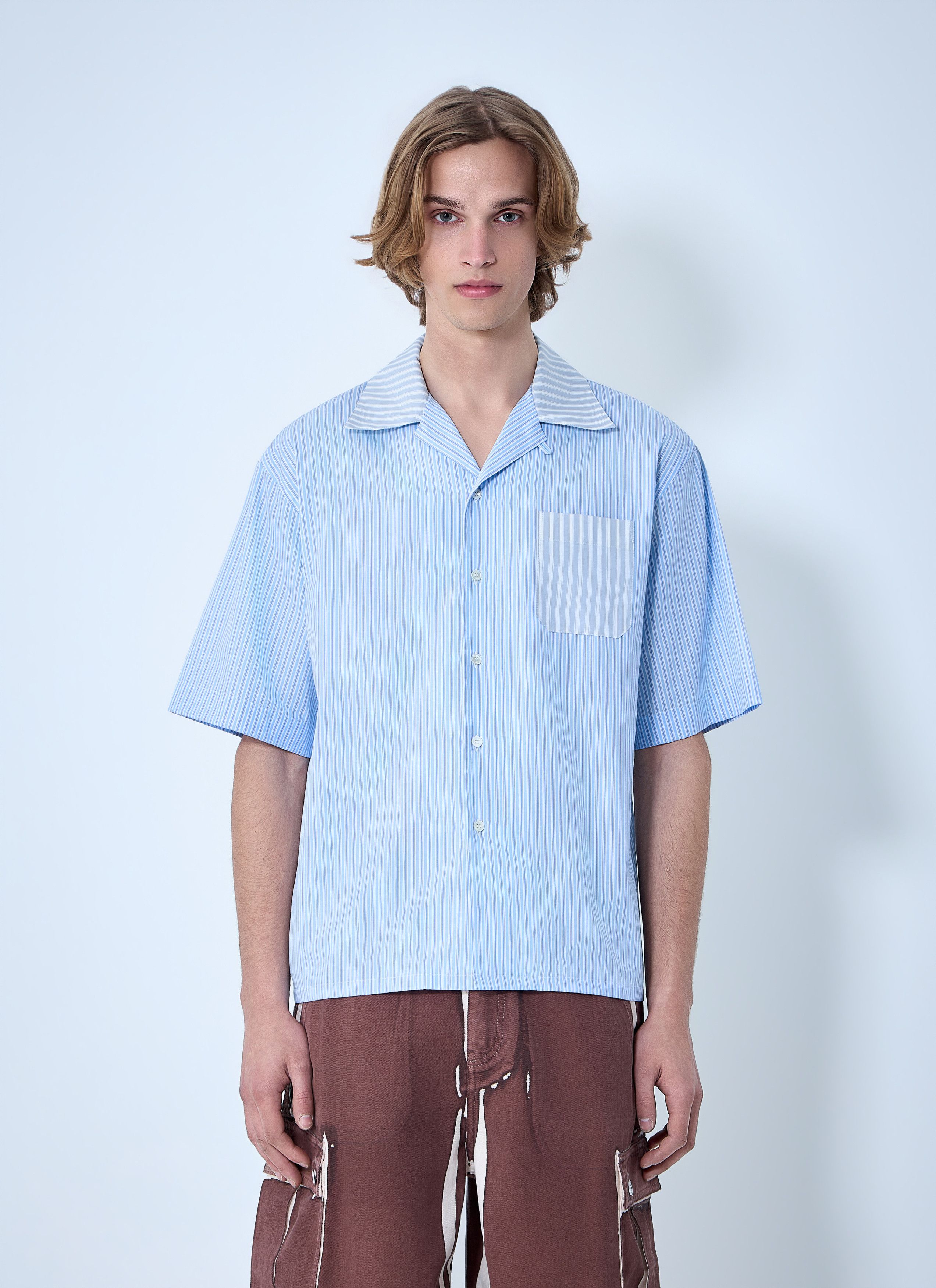 Marni Striped Cotton Poplin Shirt Size US L / EU 52-54 / 3 - 1 Thumbnail