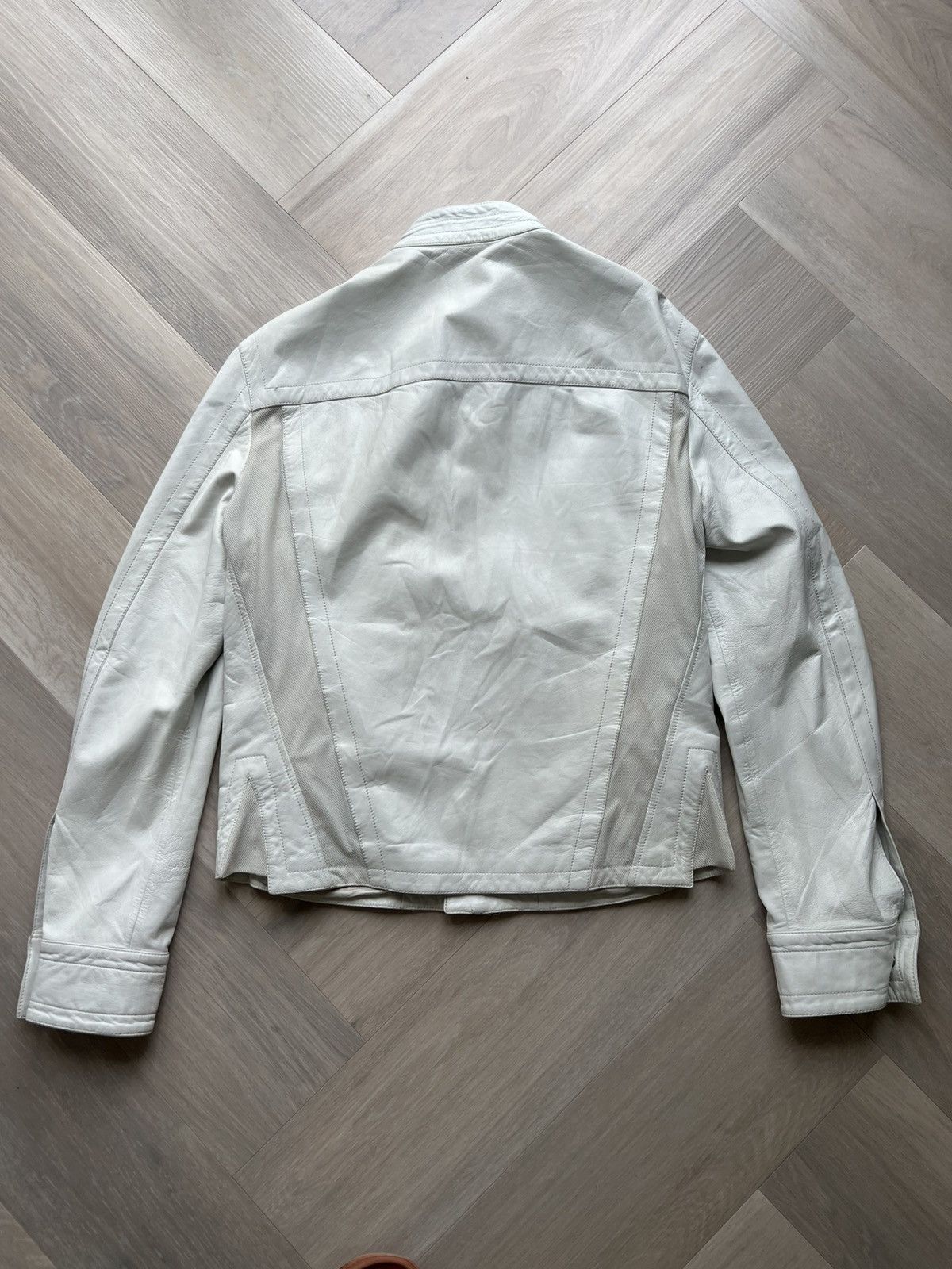 Dirk Bikkembergs Bikkembergs Sport White Leather Jacket Size US L / EU 52-54 / 3 - 7 Thumbnail
