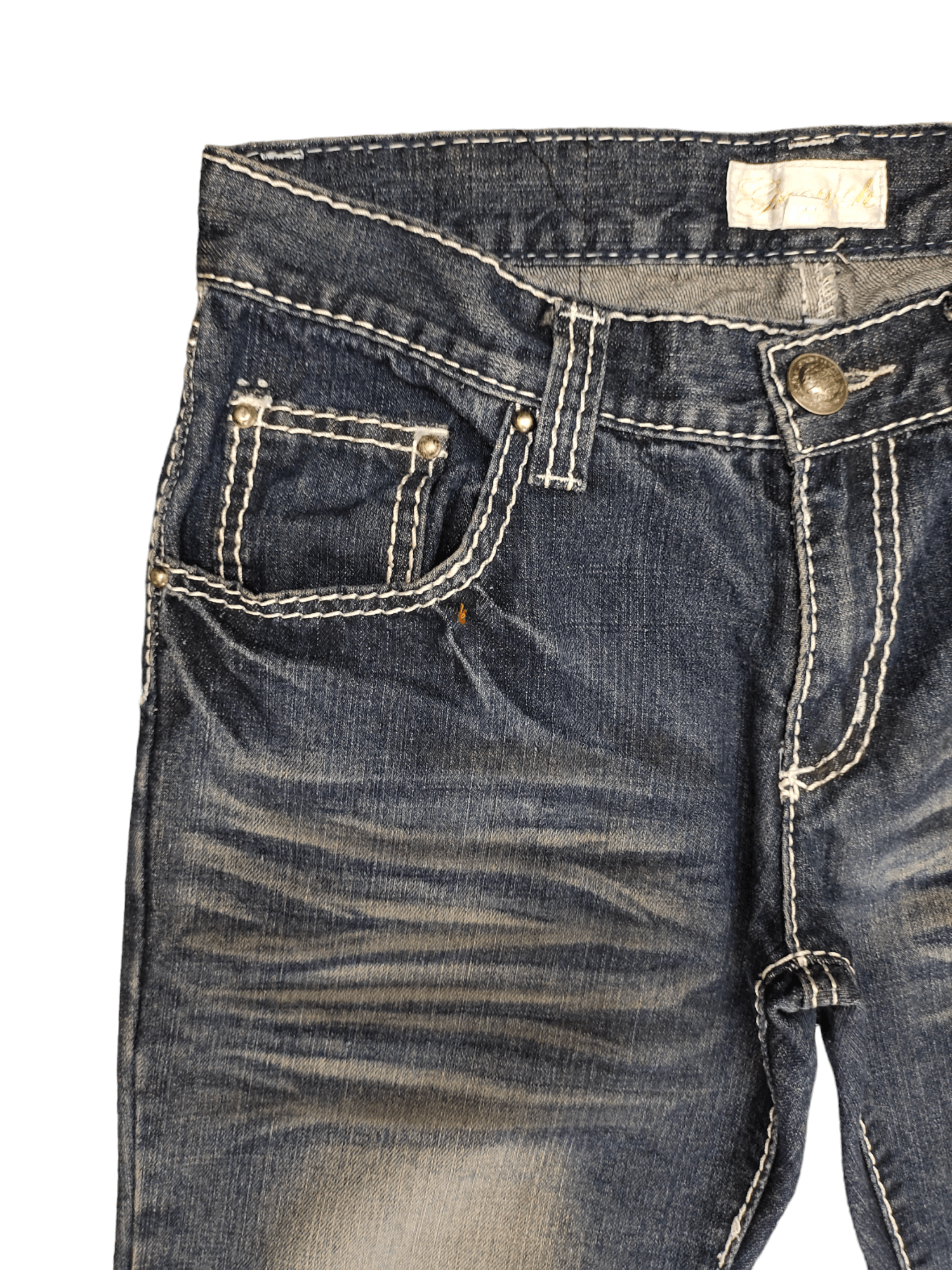 GOSTAR DE FUGA Japanese Brand Growth Amazing Washed Curved Denim Jeans Size US 31 - 4 Thumbnail