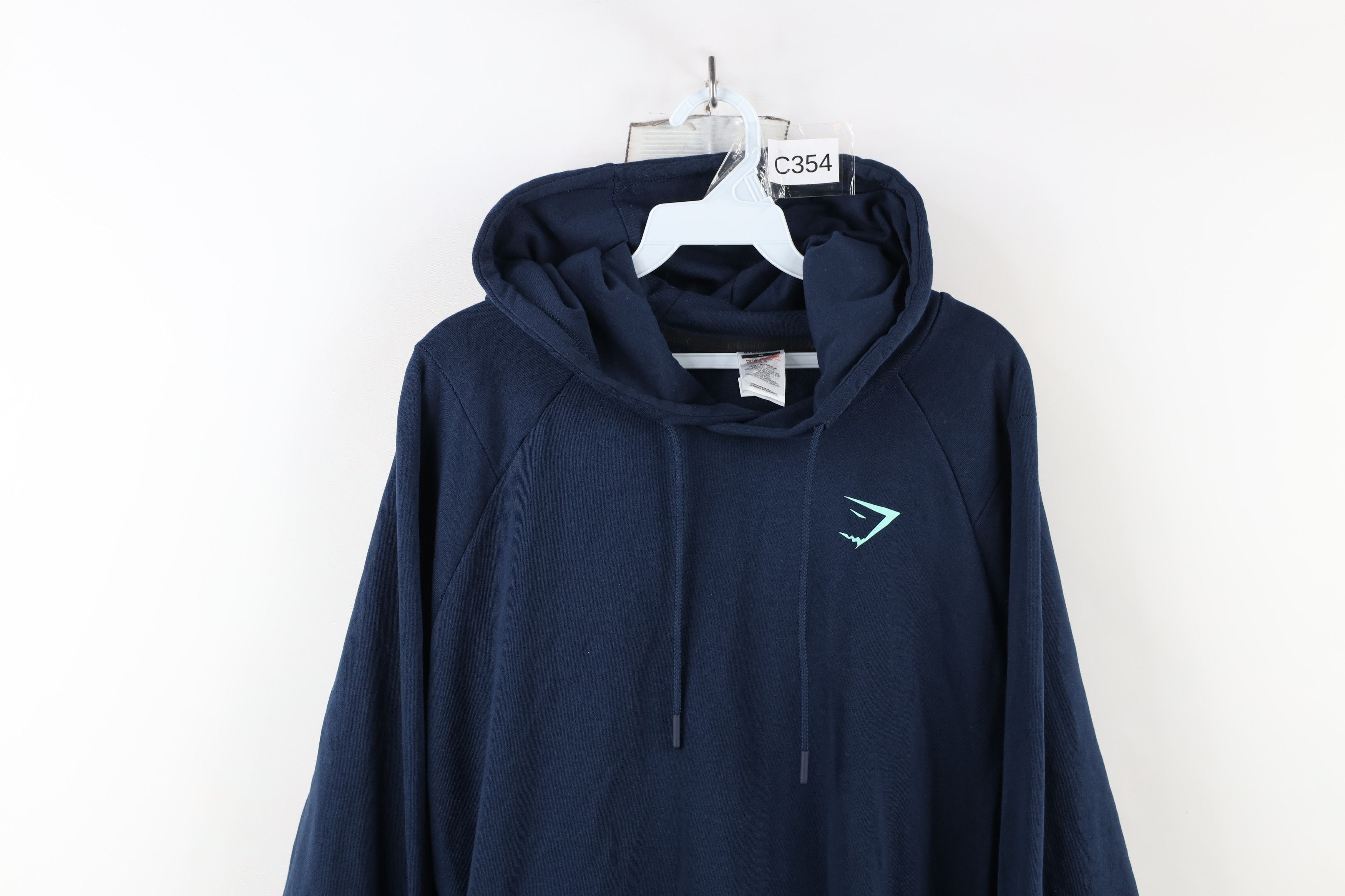 Gymshark × Vintage Gymshark Spell Out Lightweight Gym Hoodie Sweatshirt Blue Size US M / EU 48-50 / 2 - 2 Thumbnail