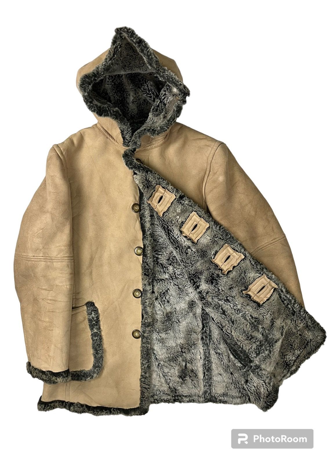 If Six Was Nine PPFM Suede Coat Jacket with Fur Sherpa Lined Size US M / EU 48-50 / 2 - 1 Thumbnail