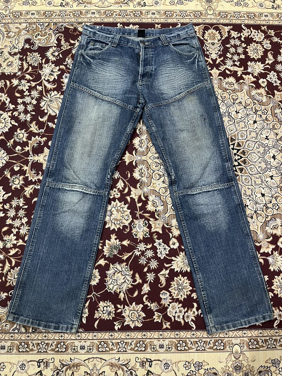 Japanese Brand T Traxx Double Knee Stain Denim Size US 34 / EU 50 - 1 Thumbnail